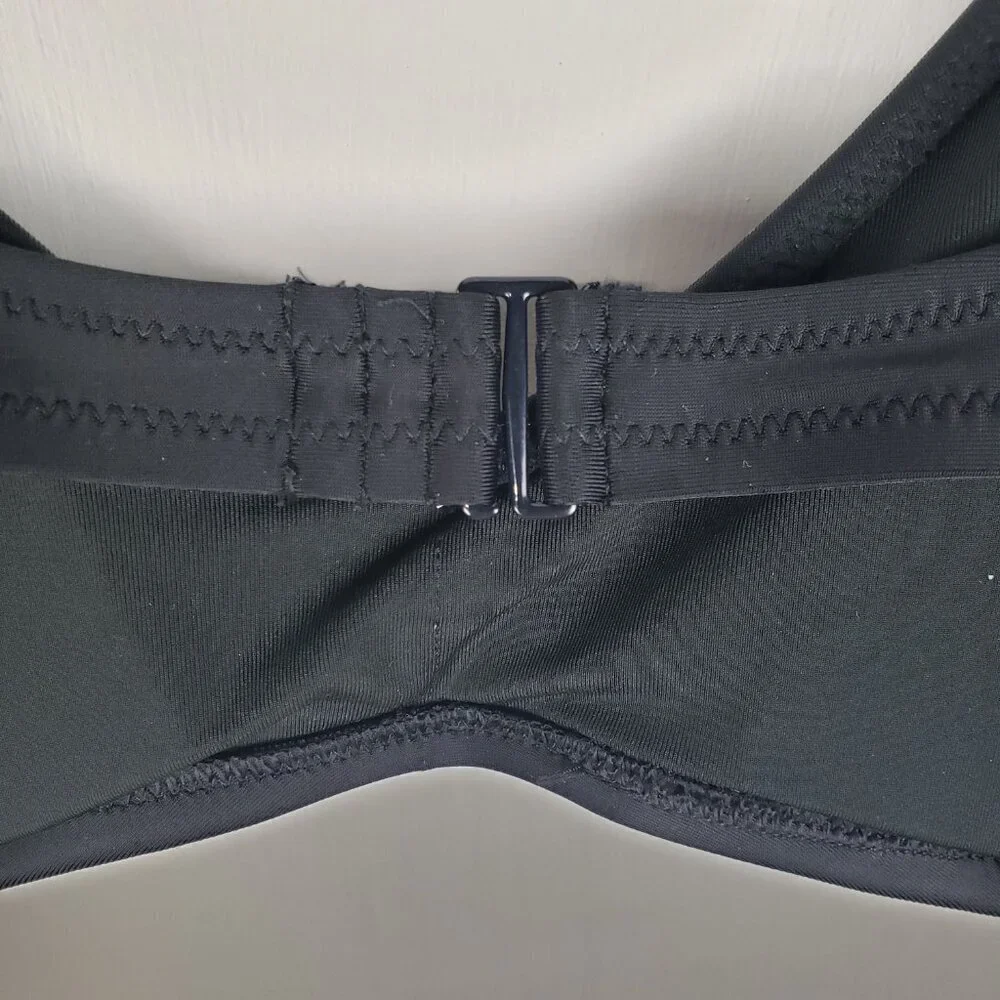 Aerie Scoop Neck Bikini Top Black Minimalist Swim NWT Size XXL